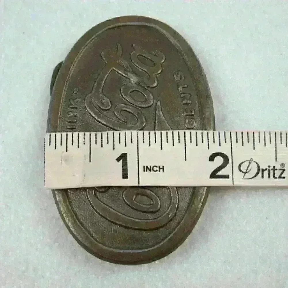Vintage Coke Belt Buckle Metal Drink Coca Cola Five Cents Advertising - Picture 12 of 12